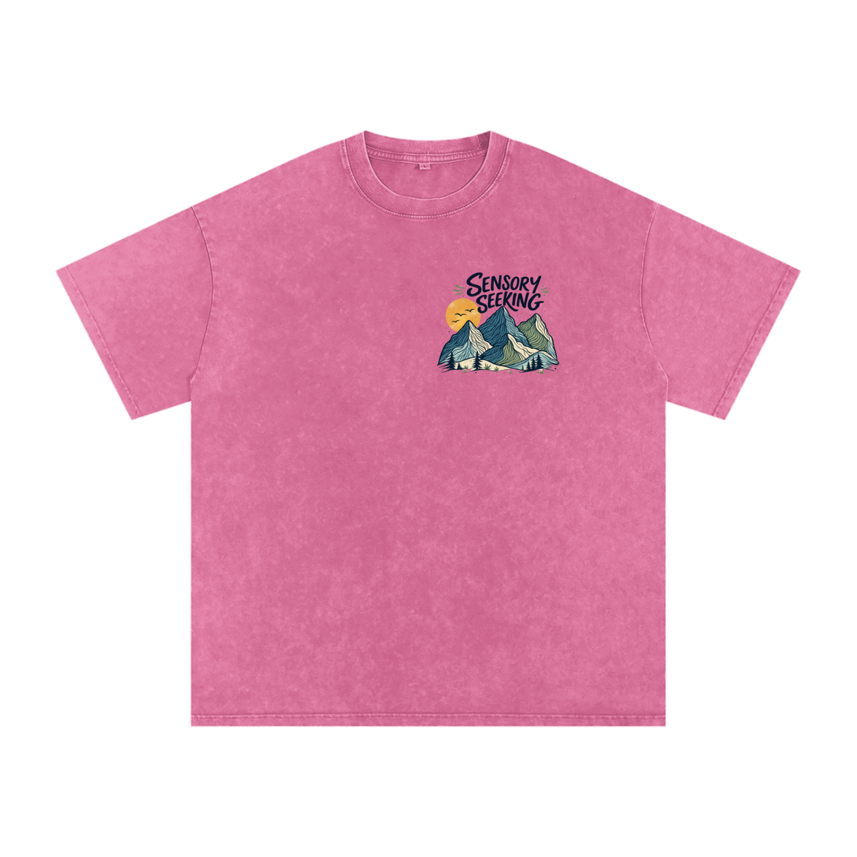 Snow Washed Oversized T-Shirt Sensory Seeking Mountains