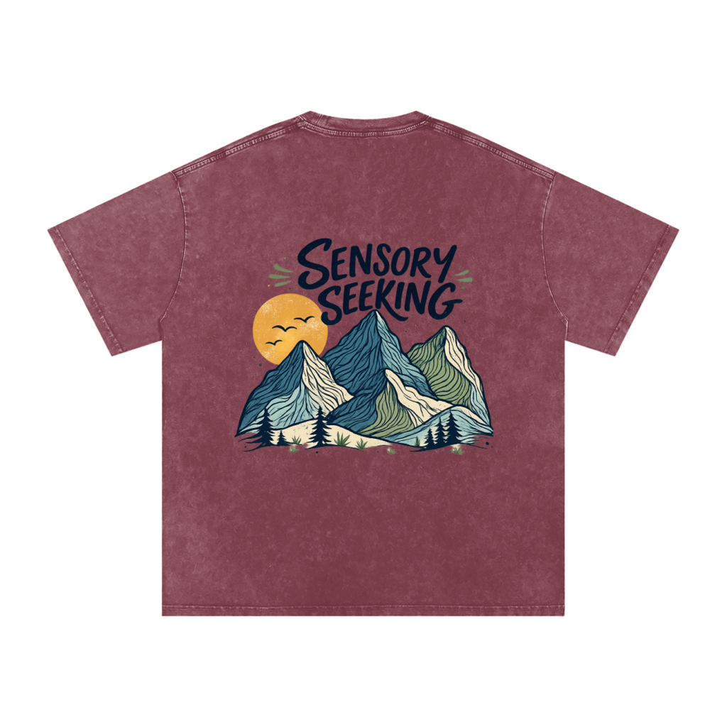 Snow Washed Oversized T-Shirt Sensory Seeking Mountains