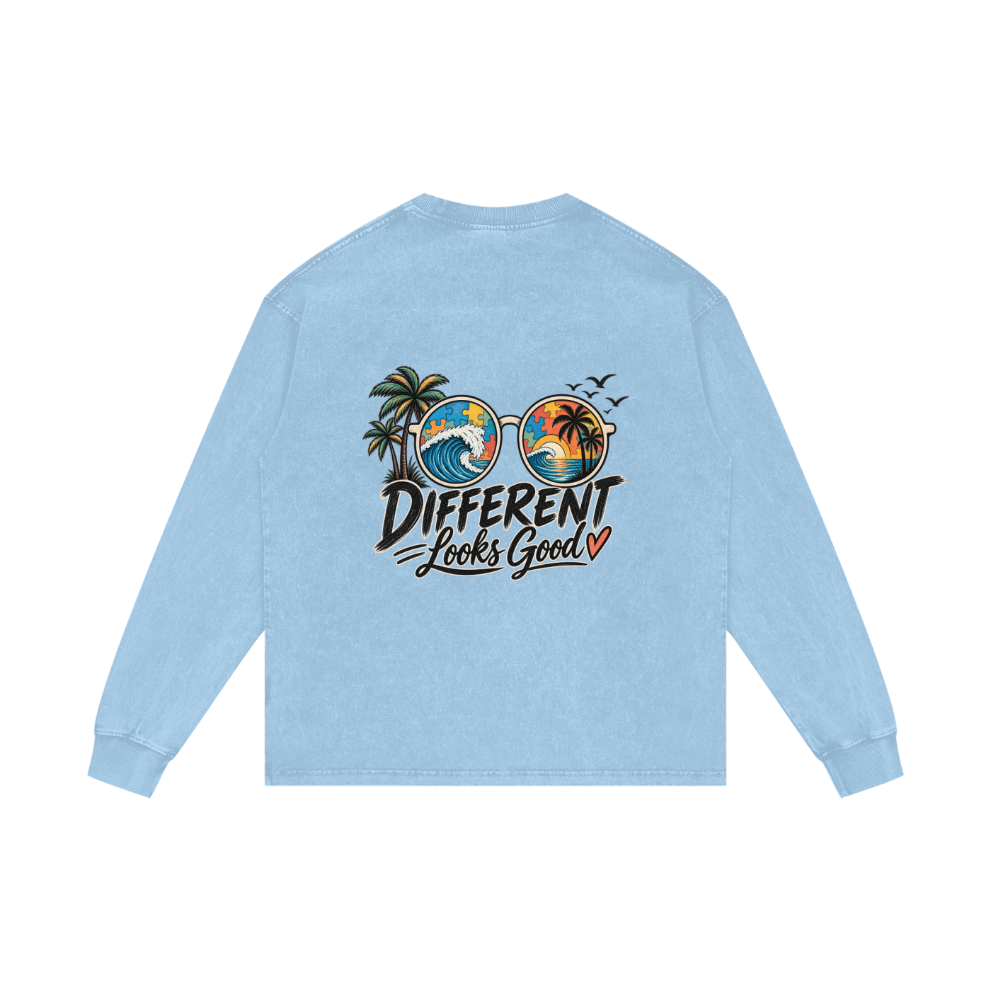 Different Looks Good Acid Wash Long-Sleeve