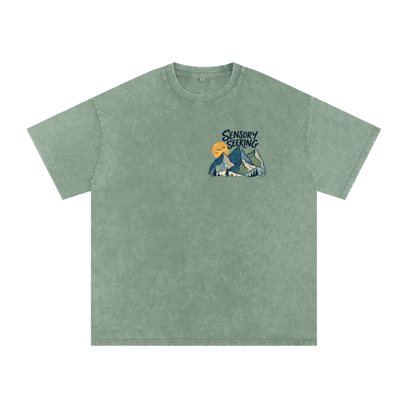Snow Washed Oversized T-Shirt Sensory Seeking Mountains
