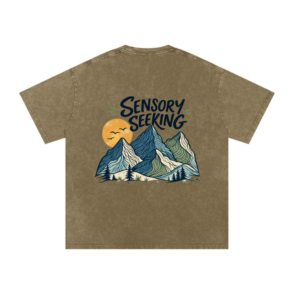 Snow Washed Oversized T-Shirt Sensory Seeking Mountains