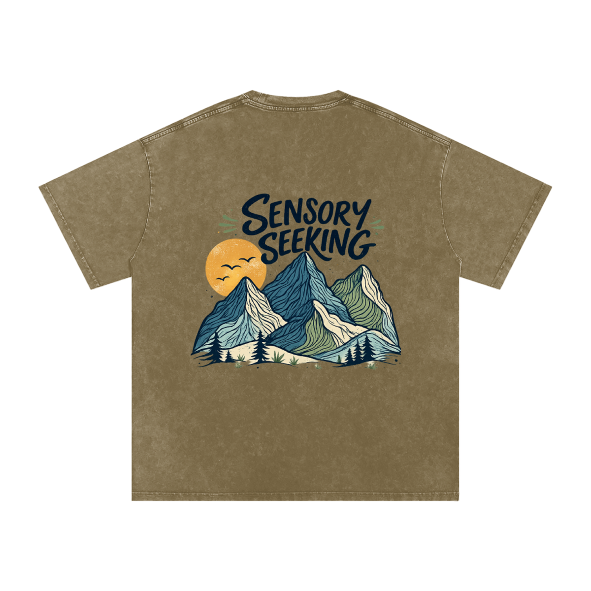 Snow Washed Oversized T-Shirt Sensory Seeking Mountains