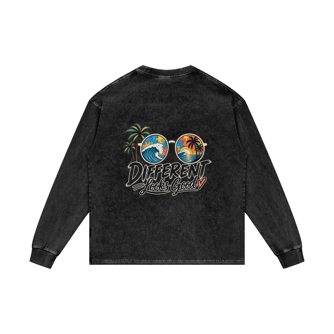 Different Looks Good Acid Wash Long-Sleeve