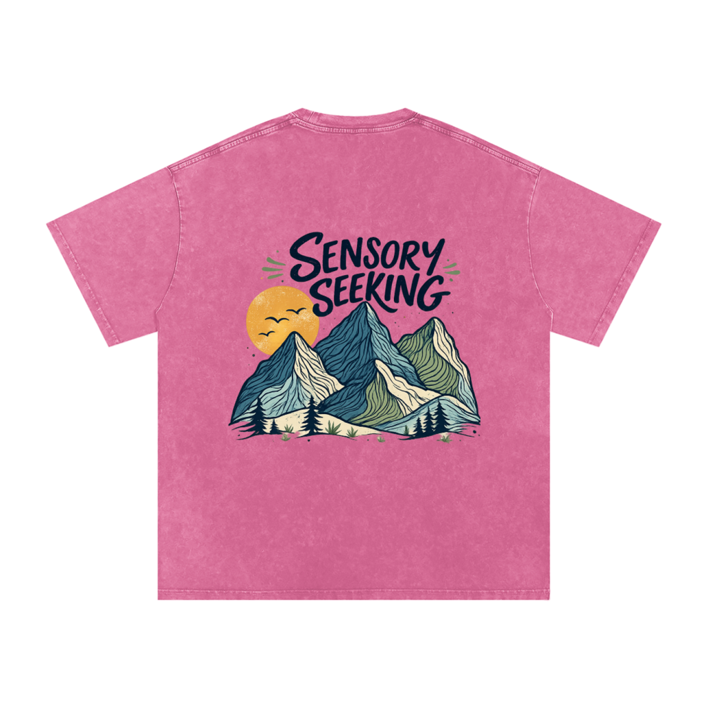 Snow Washed Oversized T-Shirt Sensory Seeking Mountains