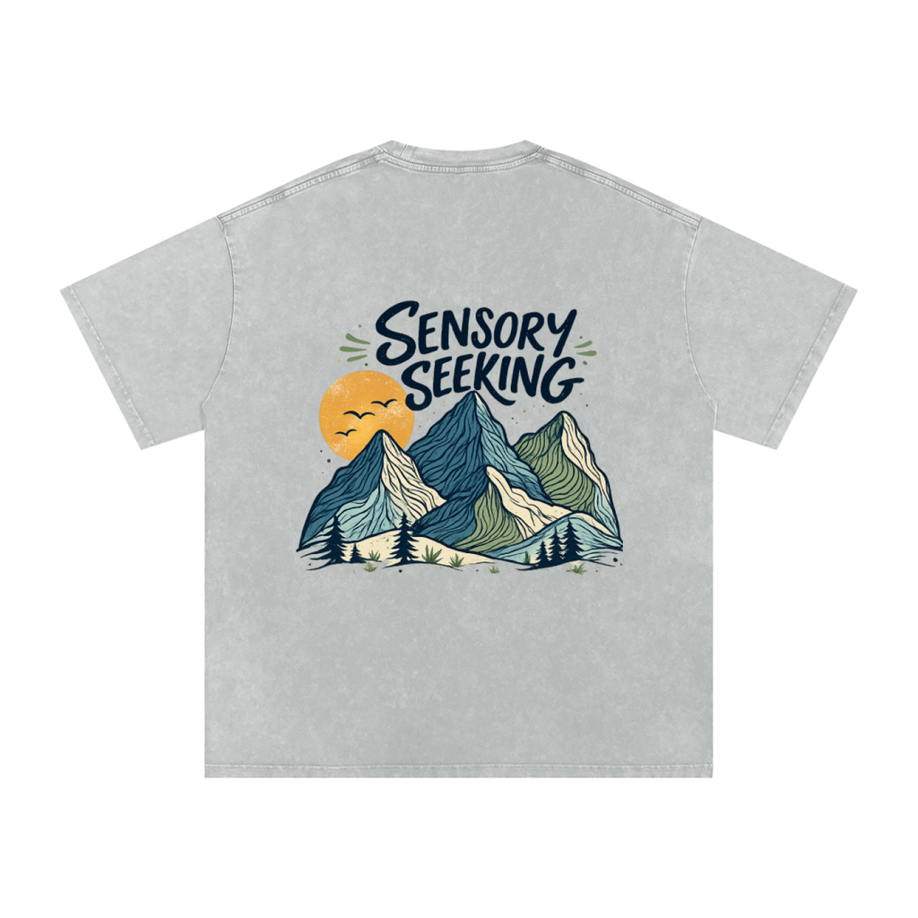 Snow Washed Oversized T-Shirt Sensory Seeking Mountains