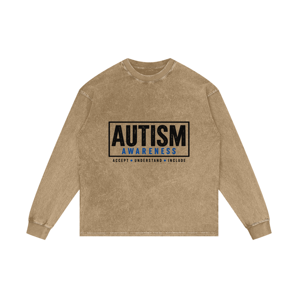 Autism Awareness Acid Wash Long Sleeve