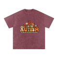 Autism Awareness Floral Snow-Washed Oversized T