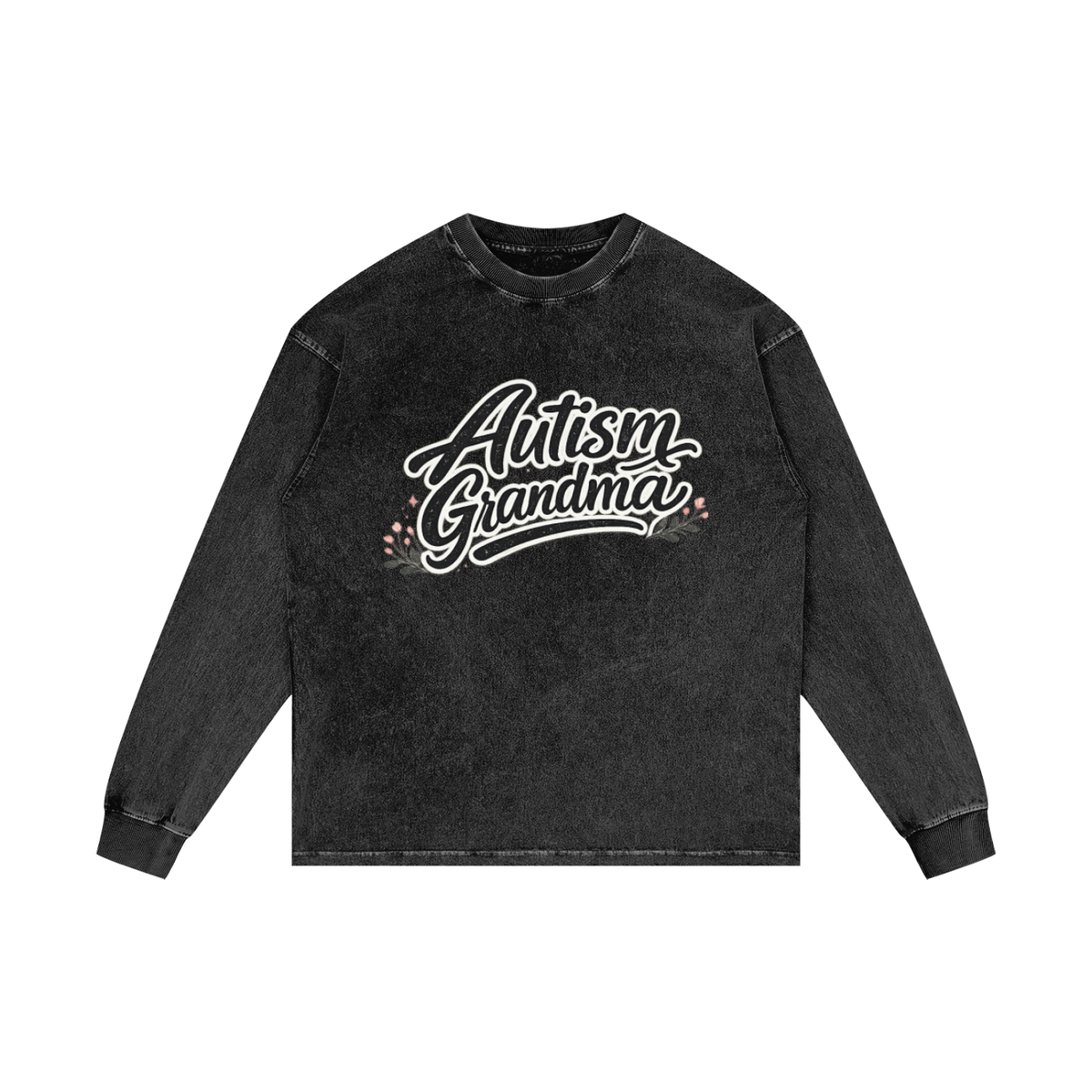 Acid Wash Oversize Long Sleeve T-Shirt Grandma