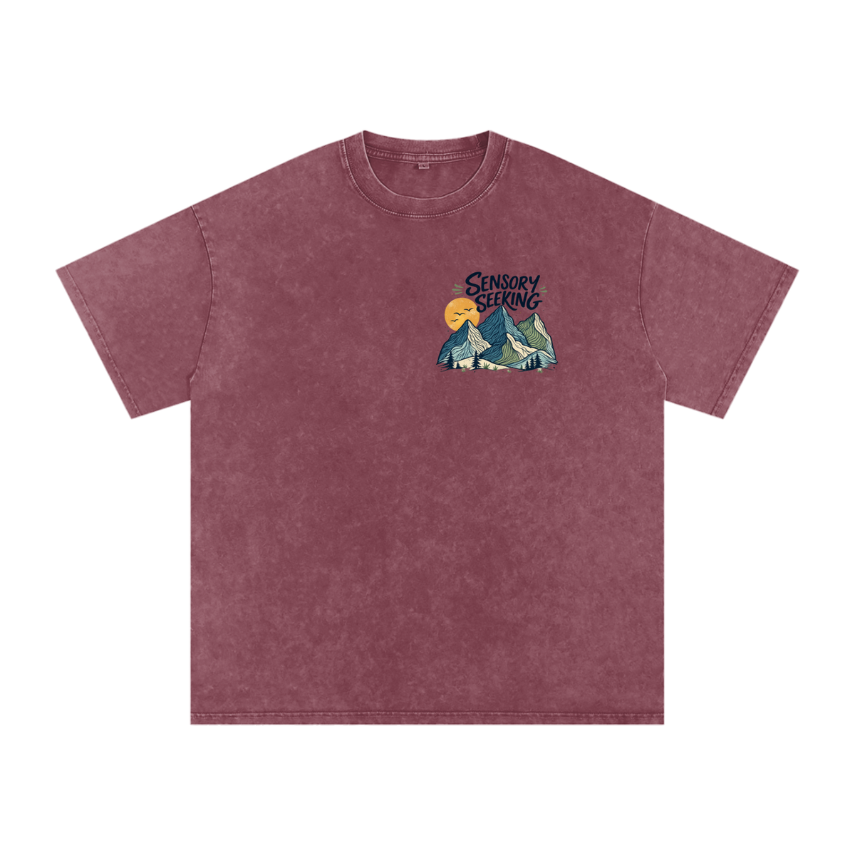 Snow Washed Oversized T-Shirt Sensory Seeking Mountains