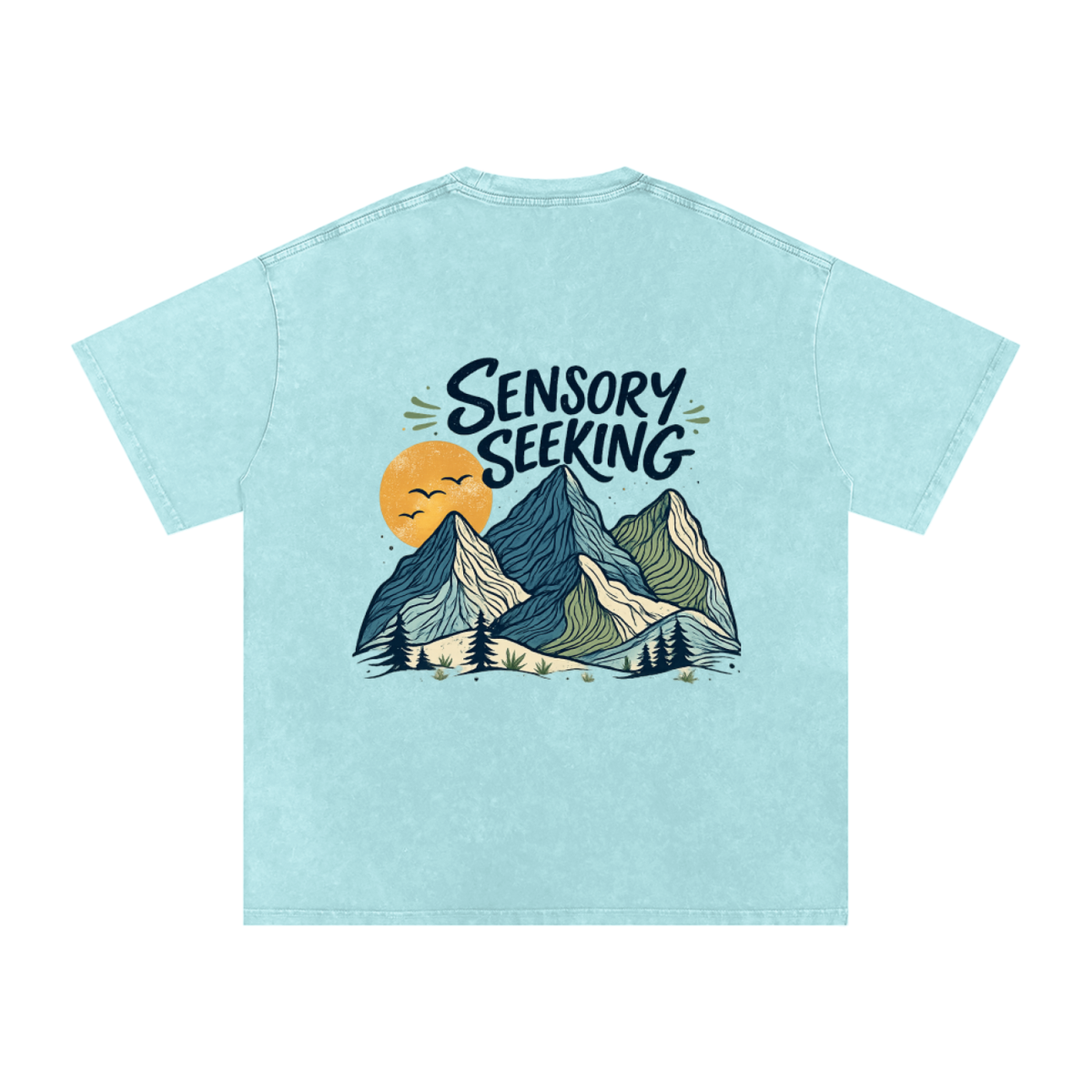 Snow Washed Oversized T-Shirt Sensory Seeking Mountains