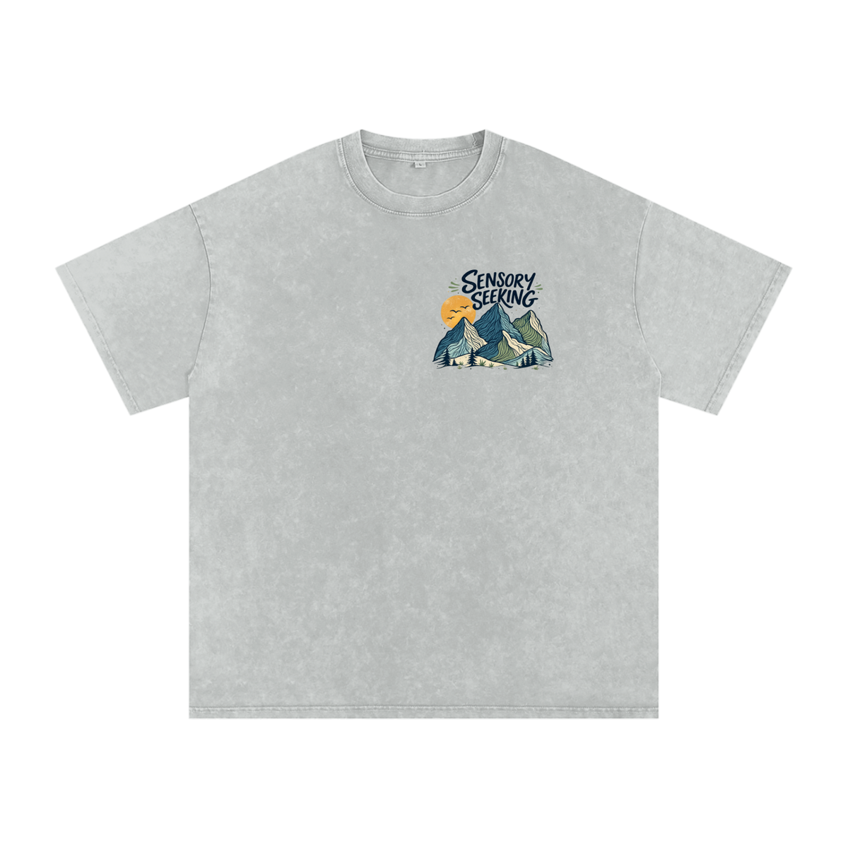 Snow Washed Oversized T-Shirt Sensory Seeking Mountains