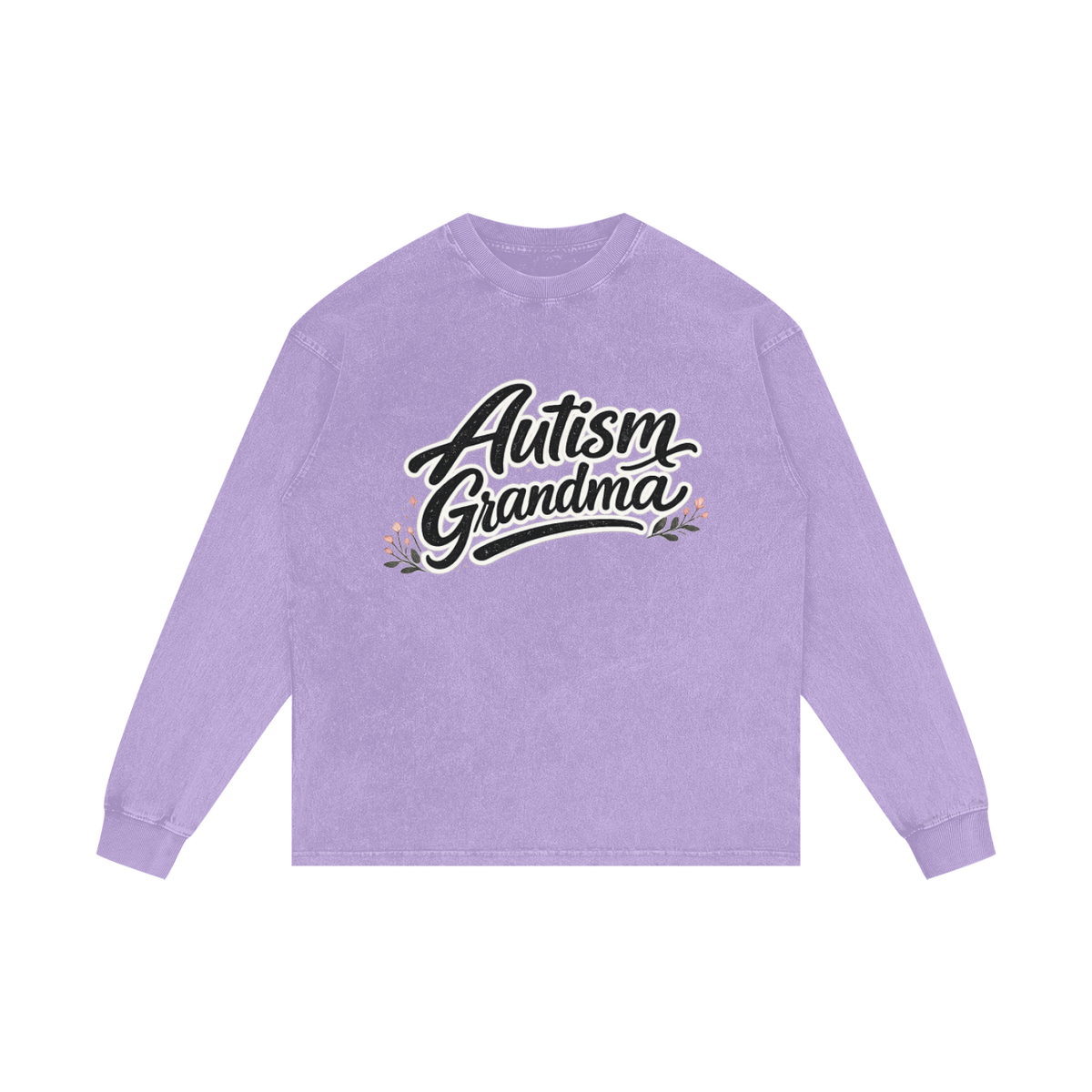 Acid Wash Oversize Long Sleeve T-Shirt Grandma