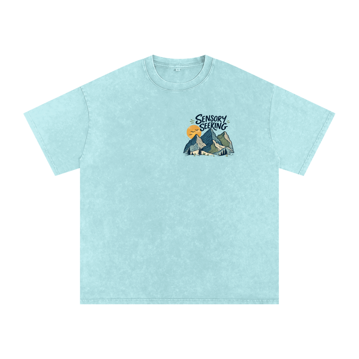 Snow Washed Oversized T-Shirt Sensory Seeking Mountains