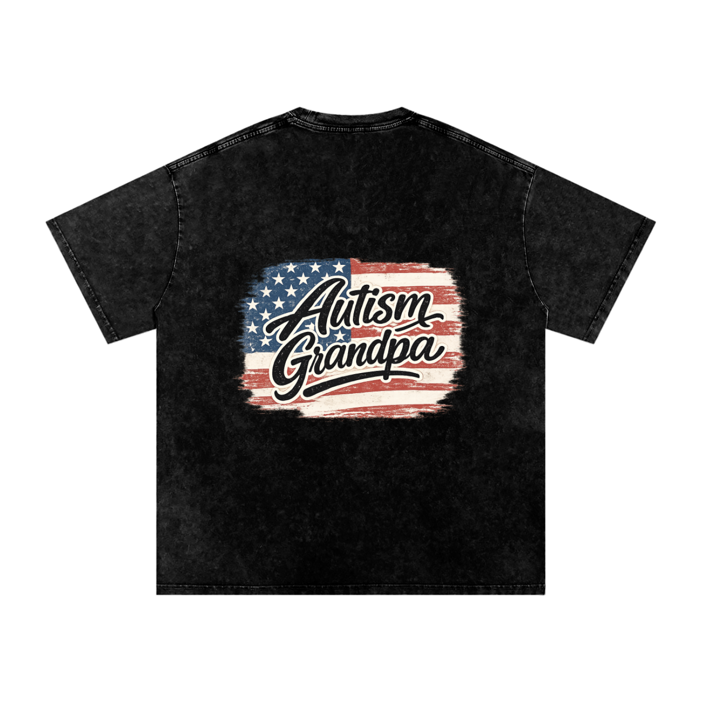 Snow Washed Oversized T-Shirt Autism Grandpa