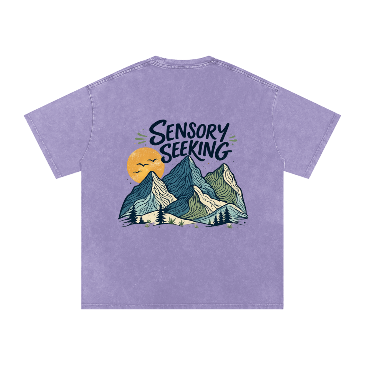 Snow Washed Oversized T-Shirt Sensory Seeking Mountains