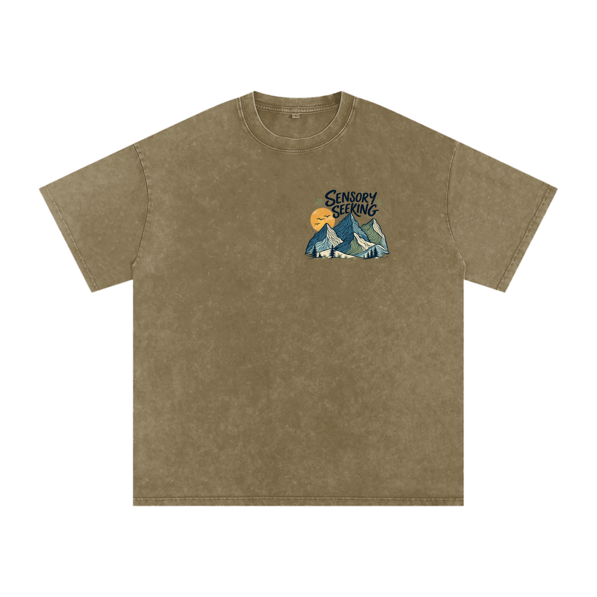 Snow Washed Oversized T-Shirt Sensory Seeking Mountains
