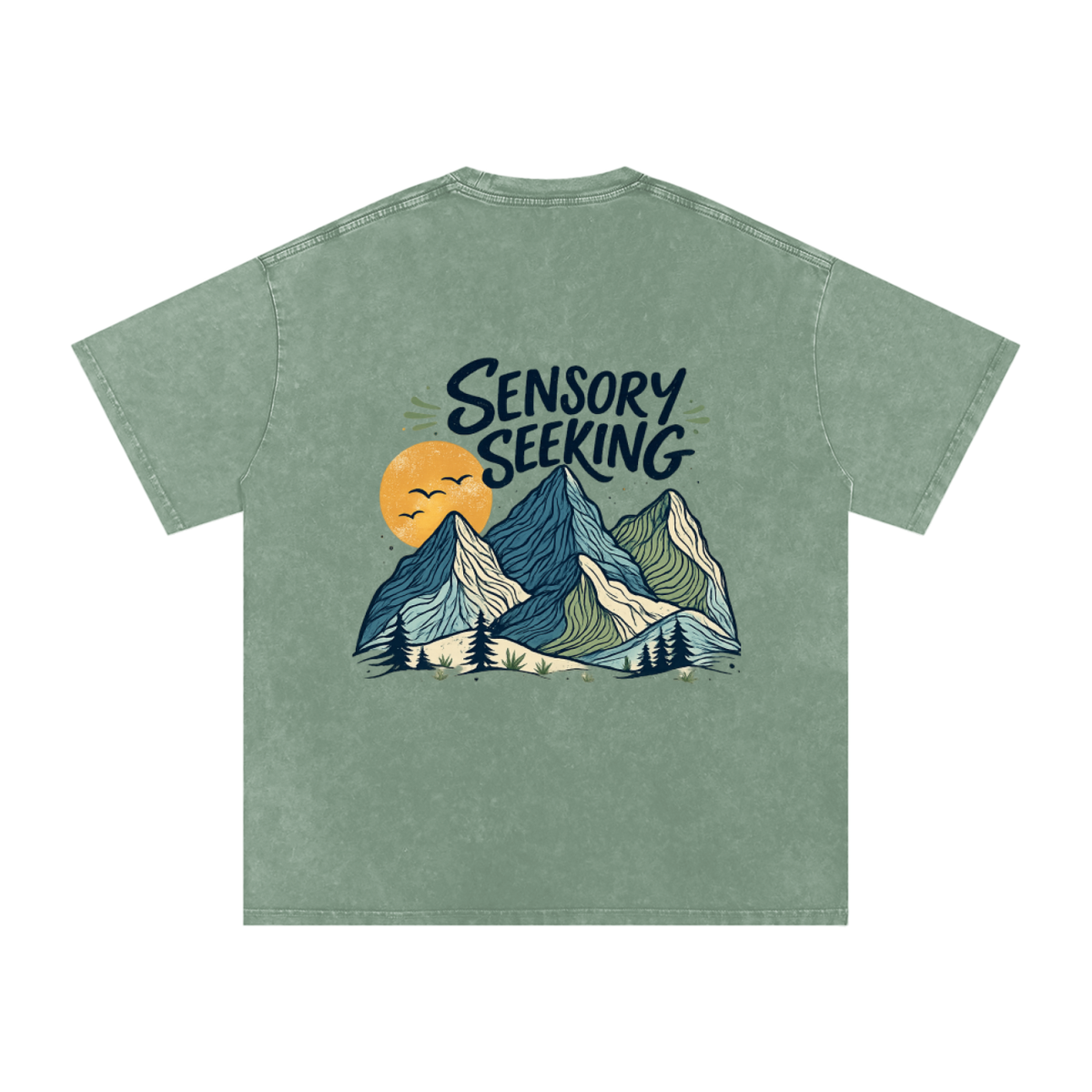 Snow Washed Oversized T-Shirt Sensory Seeking Mountains